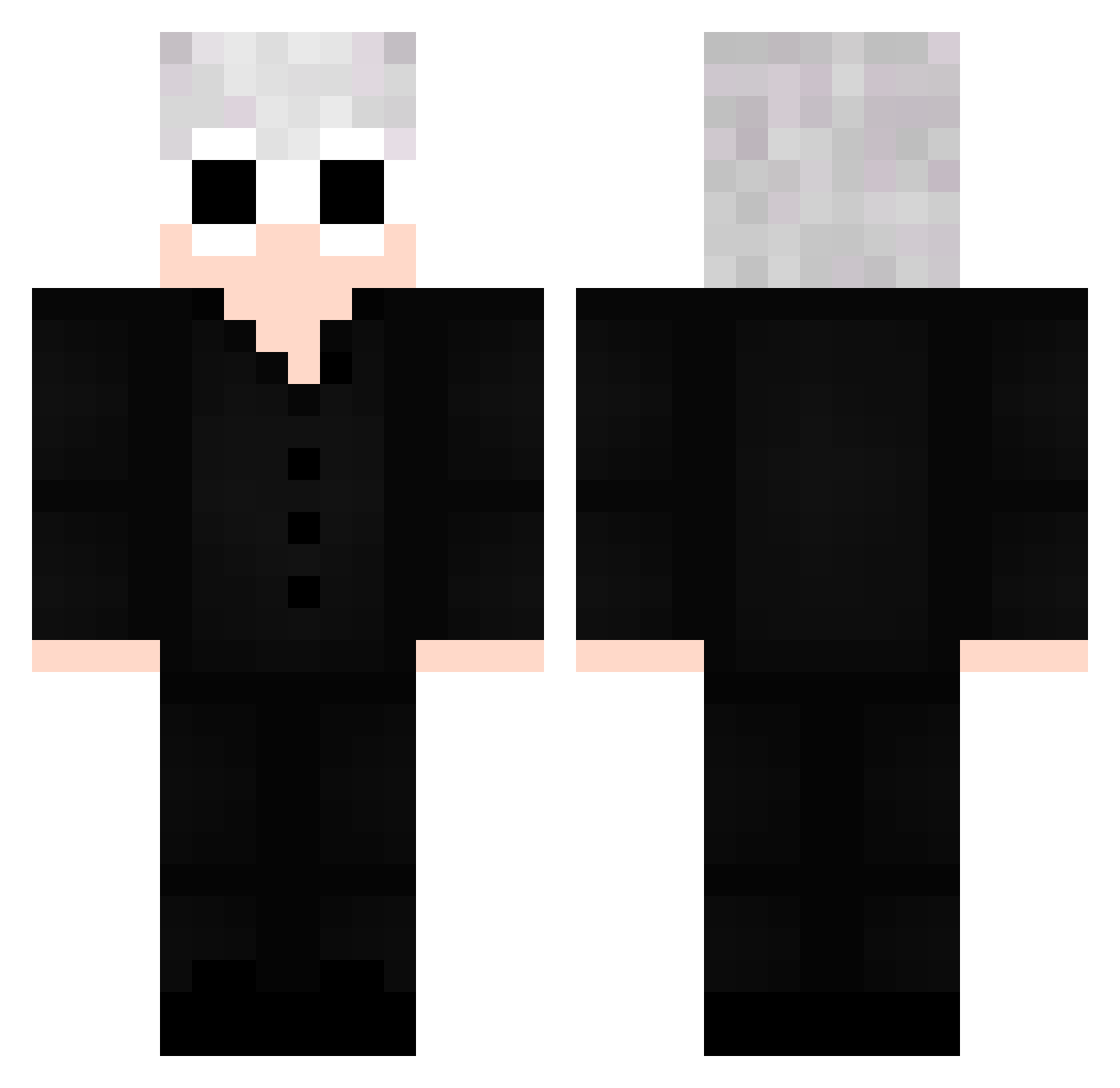 TioMacro Minecraft skin, front and back view