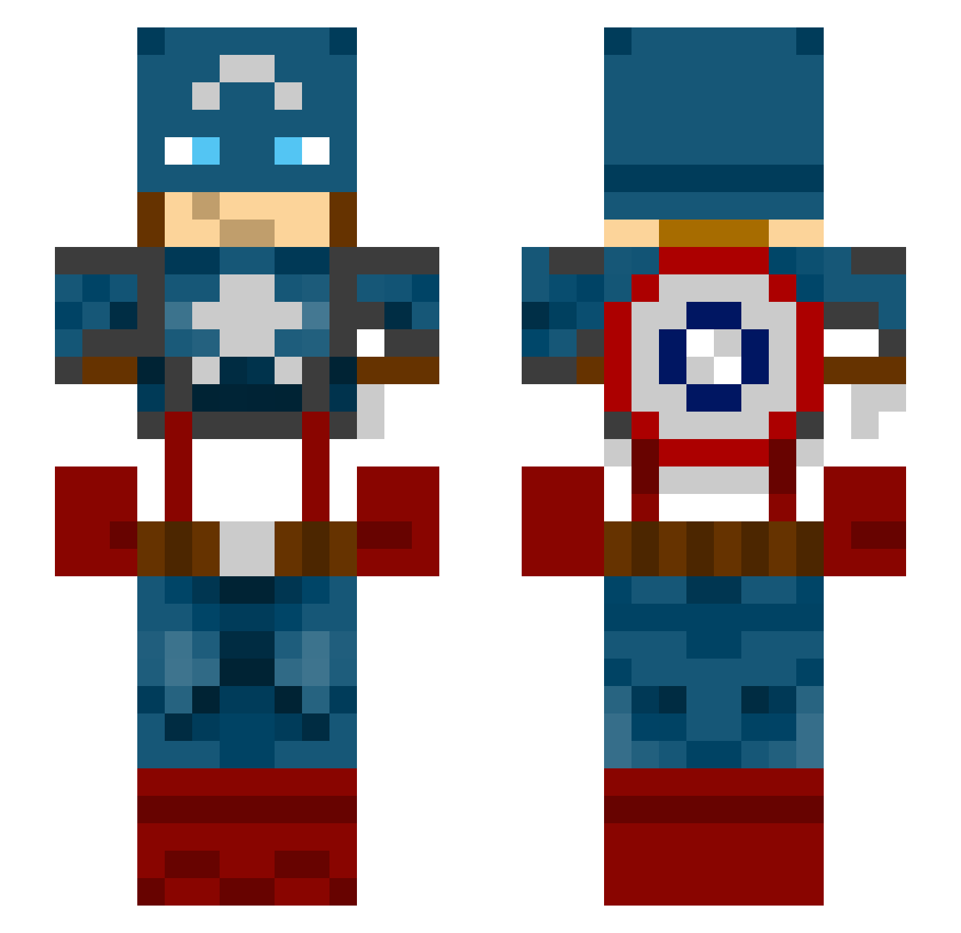 Pusillanimity Minecraft skin, front and back view
