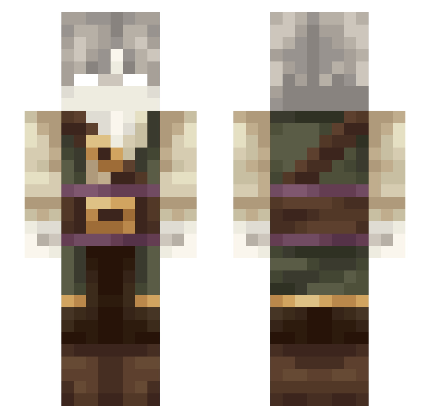 xexarle Minecraft skin, front and back view