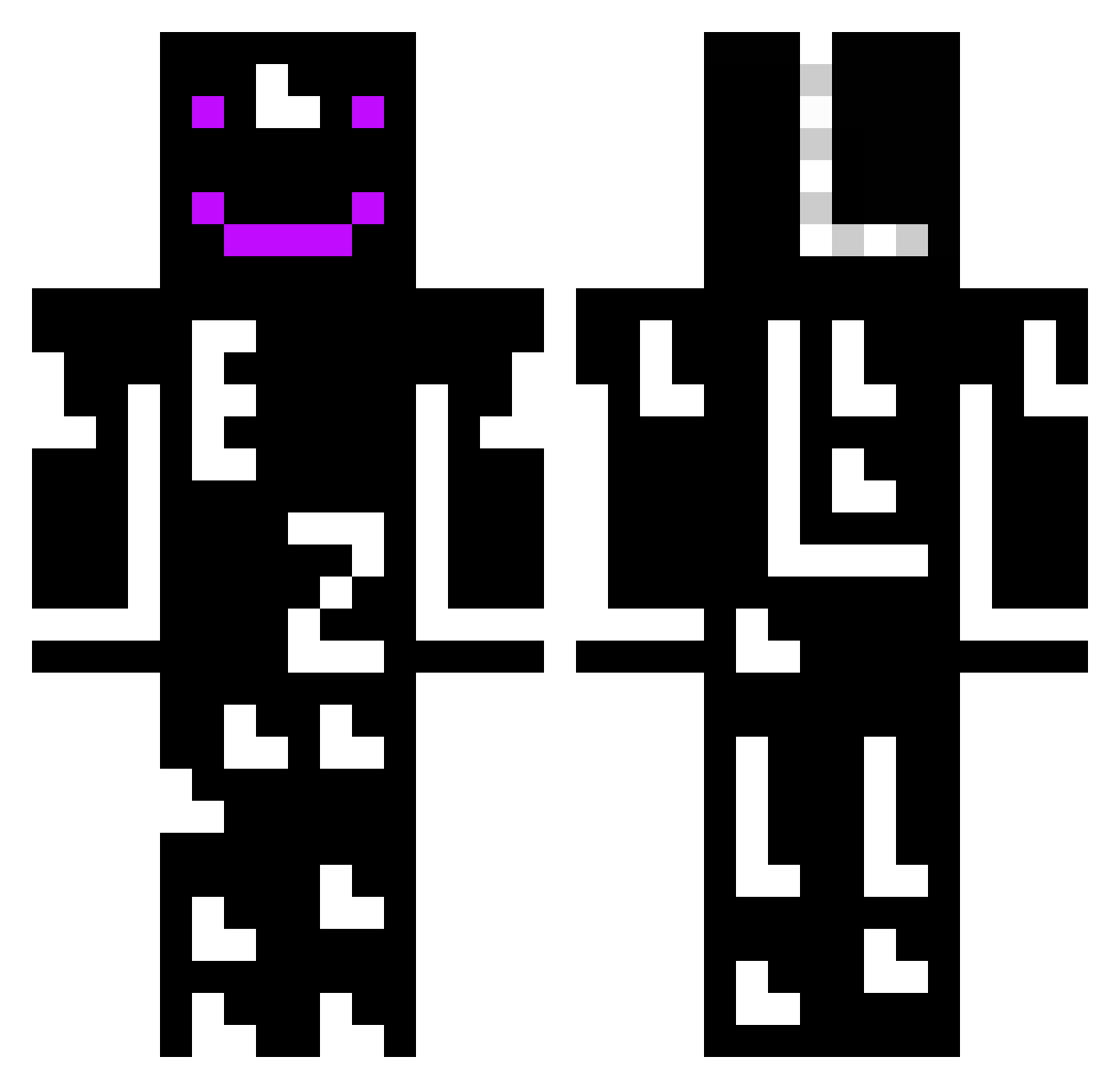 TraceyBeaker Minecraft skin, front and back view
