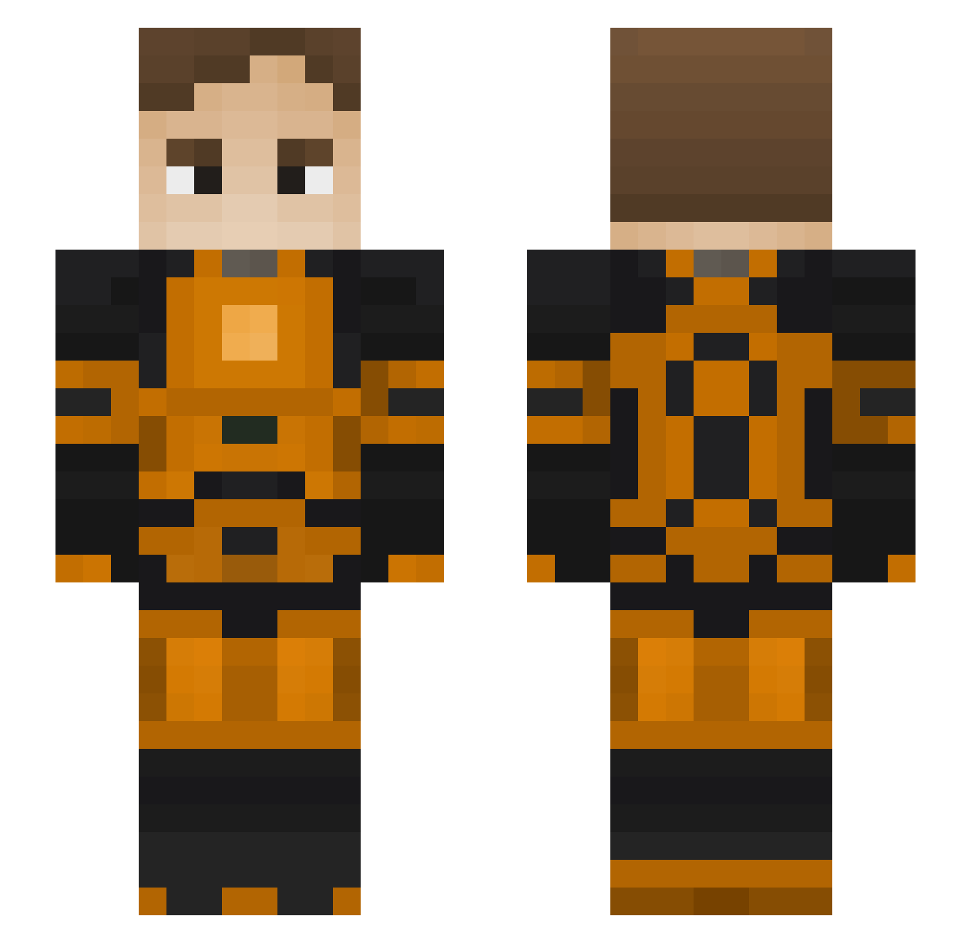 sk1nnyking Minecraft skin, front and back view