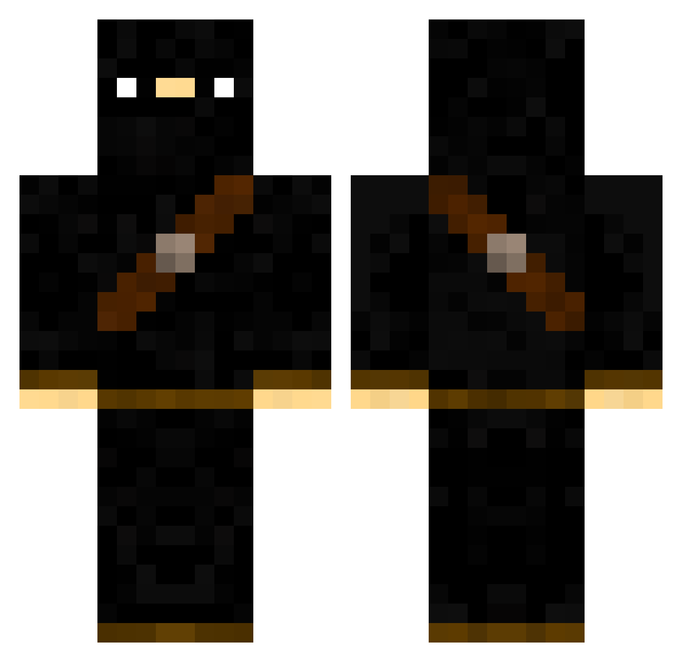 Squeaky01 Minecraft skin, front and back view