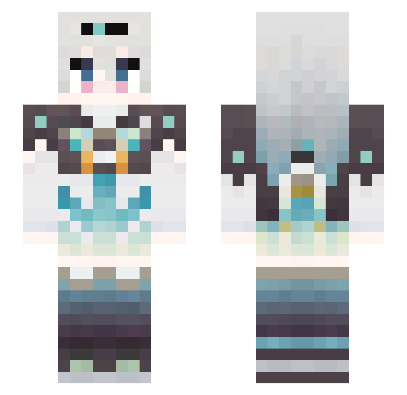 Crimmer Minecraft skin, front and back view