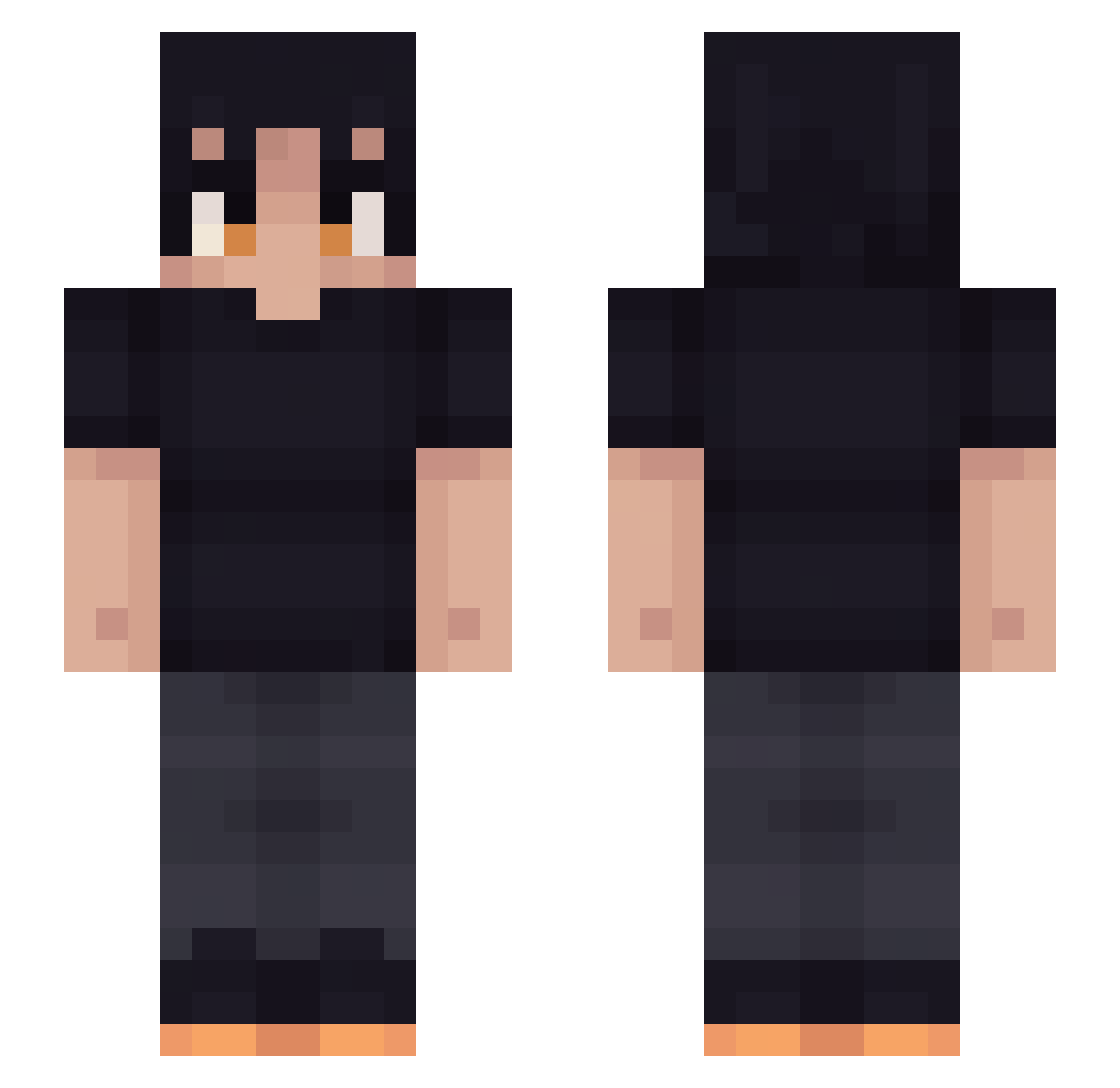 solomon1z Minecraft skin, front and back view