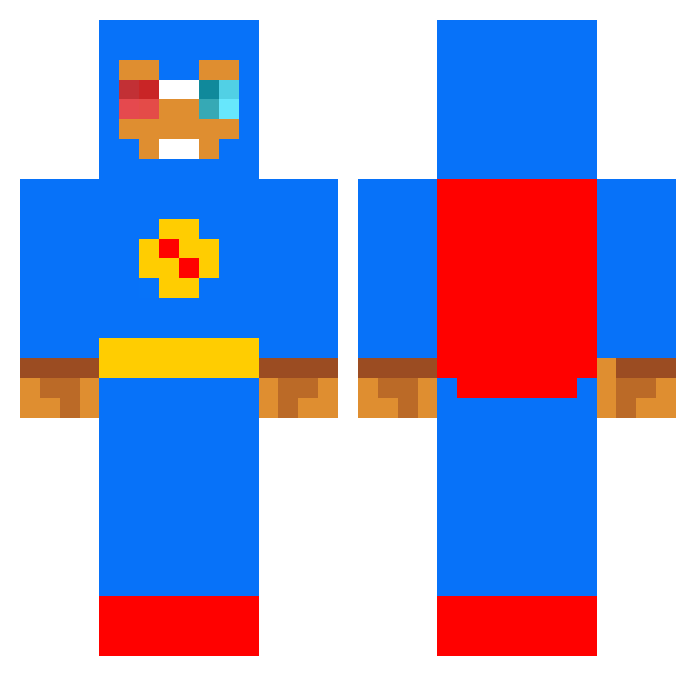 ZuccZuccGoose Minecraft skin, front and back view
