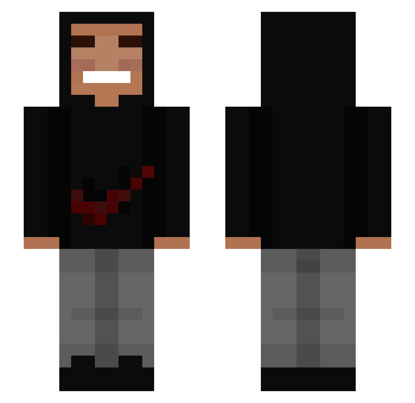 Xedeuz Minecraft skin, front and back view
