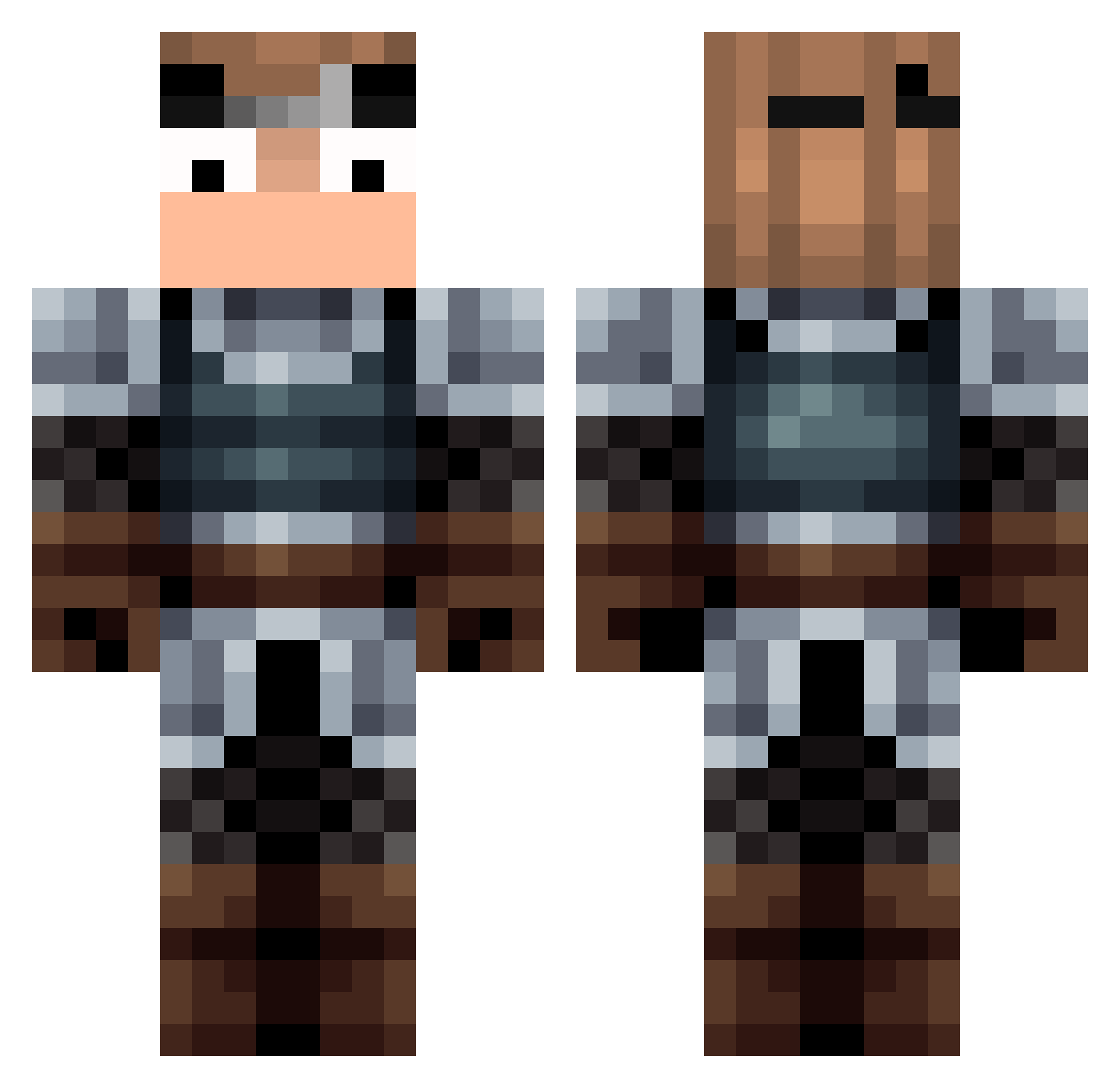 Cloneartist Minecraft skin, front and back view