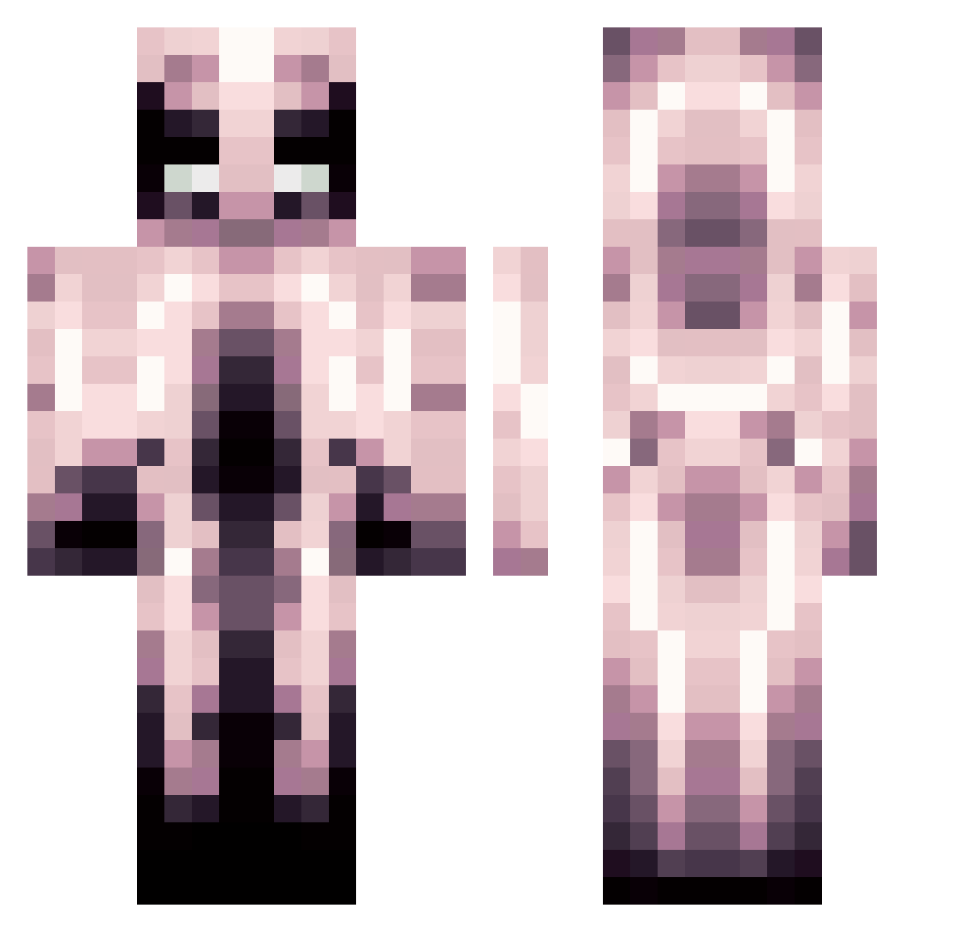 Zuuriii Minecraft skin, front and back view