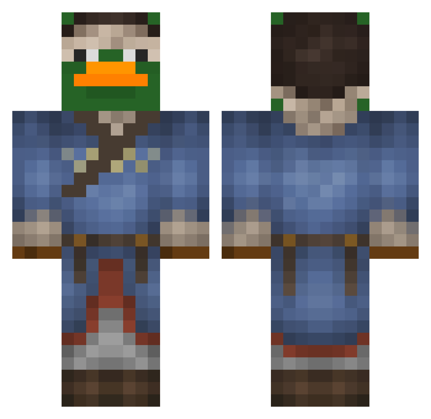 ME_Iing Minecraft skin, front and back view