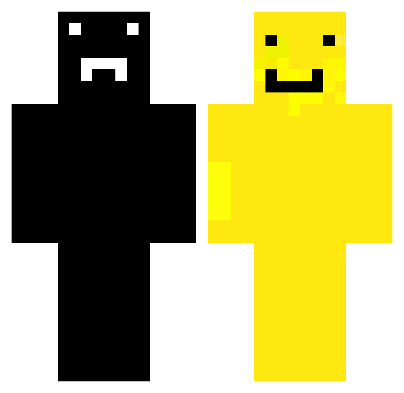 Waterhoose Minecraft skin, front and back view
