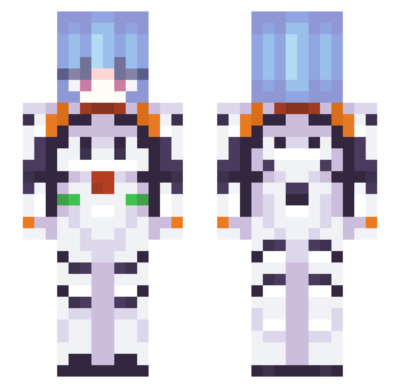 LaPapaDelSur Minecraft skin, front and back view