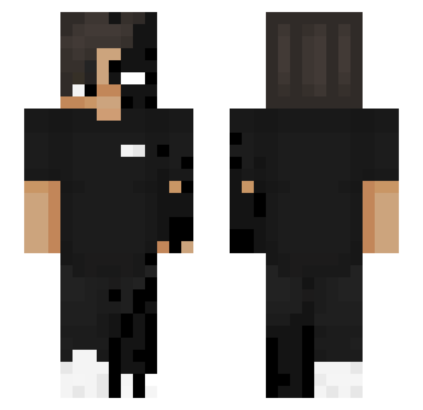 Jukha Minecraft skin, front and back view