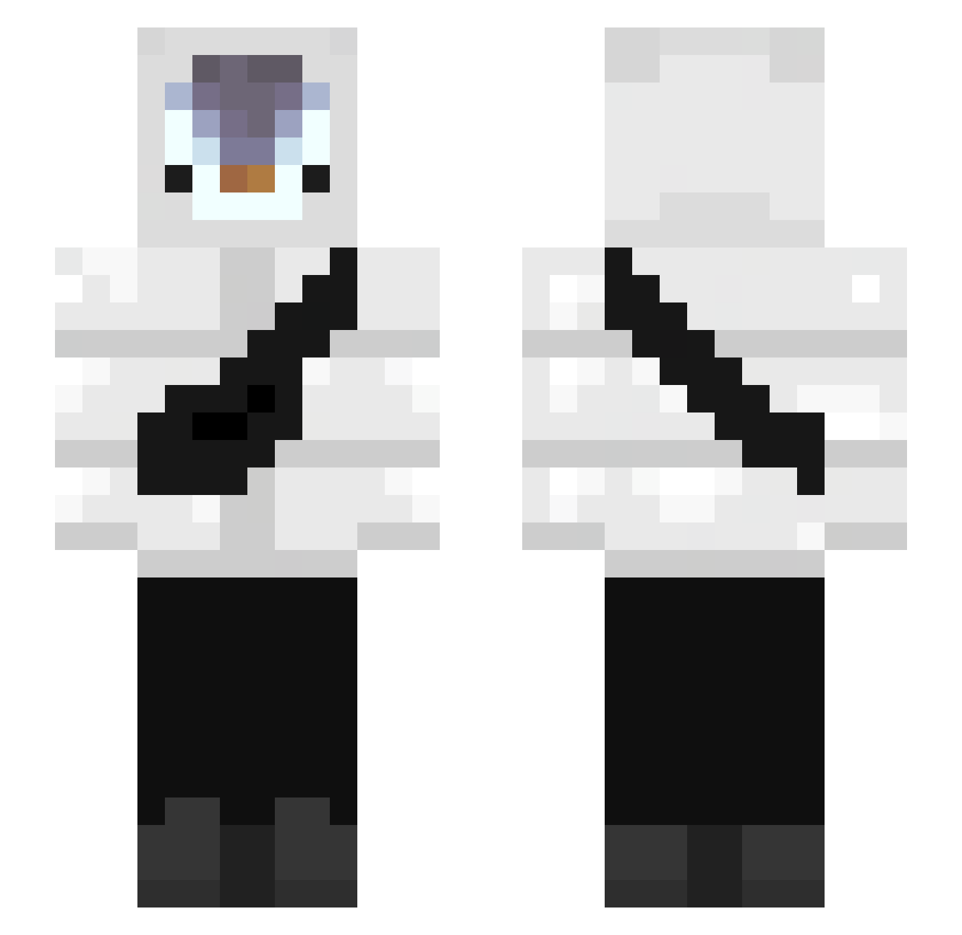 vylopia Minecraft skin, front and back view