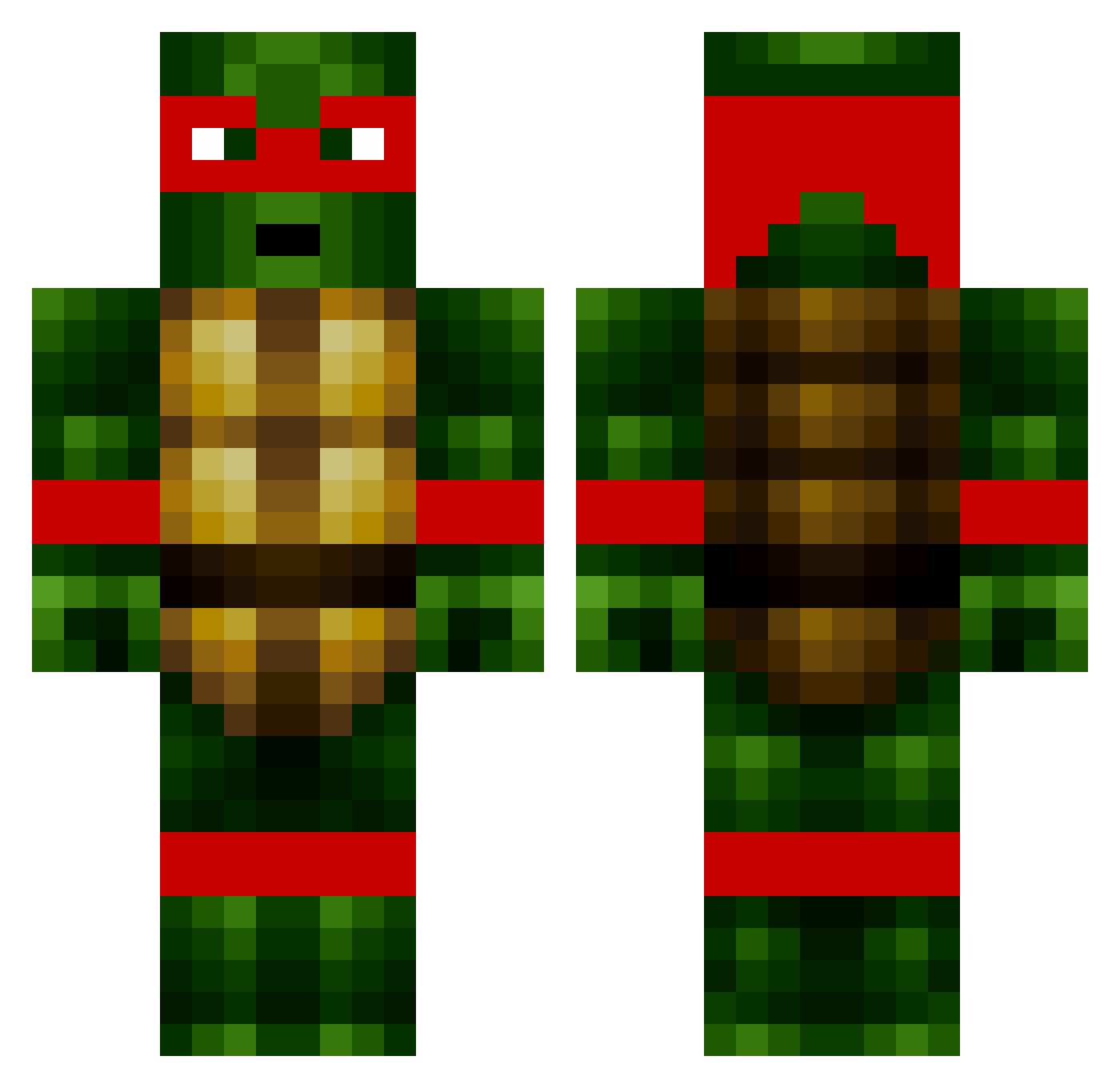 Potato_Curcio Minecraft skin, front and back view