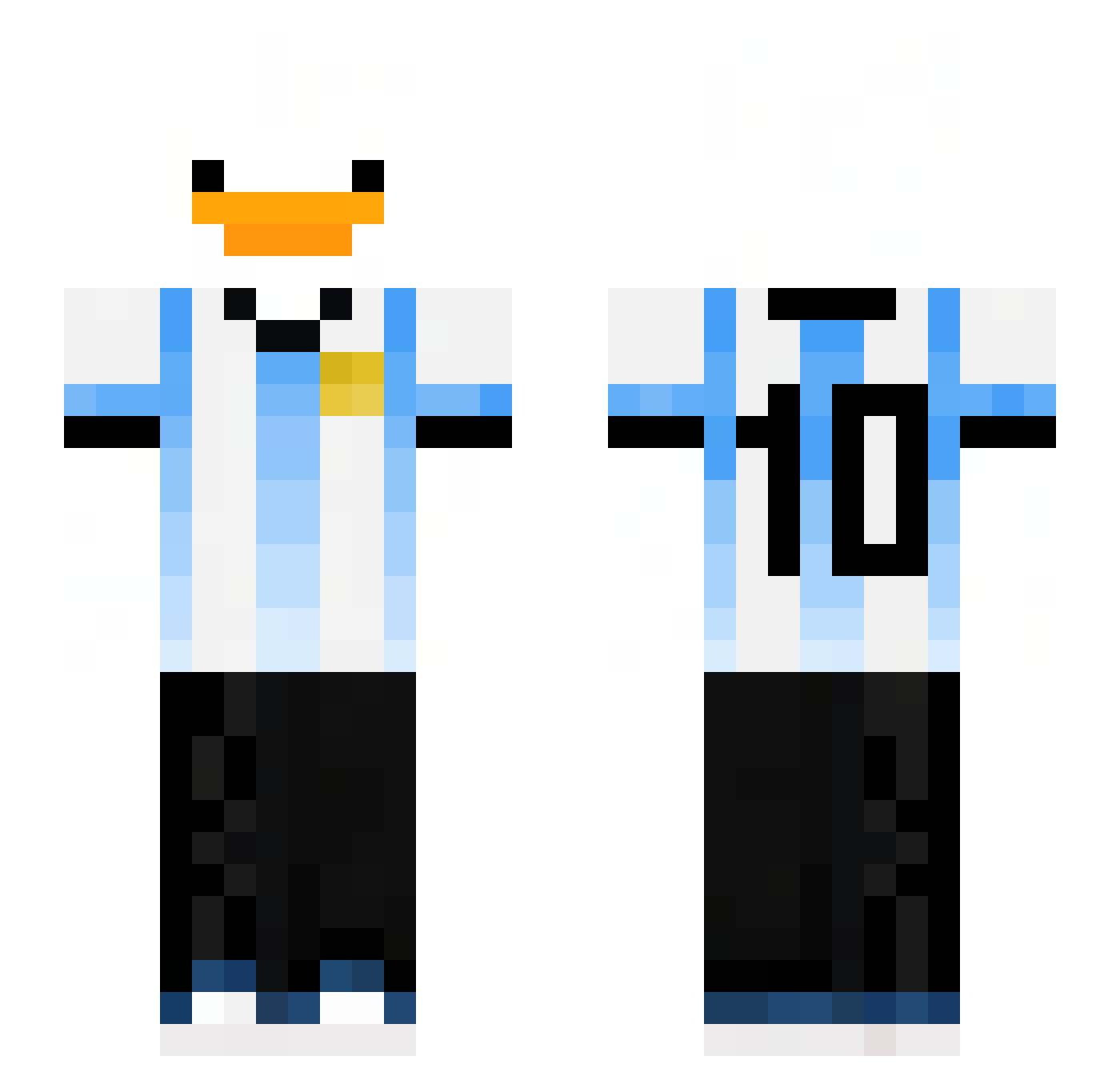 Fenix_Gold Minecraft skin, front and back view