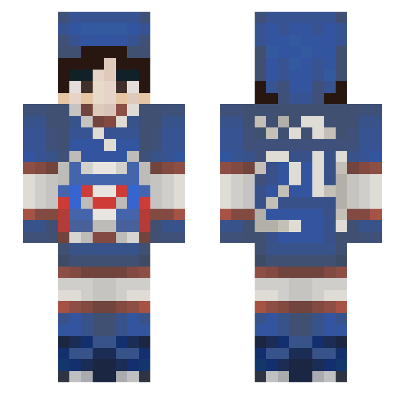 crocheter Minecraft skin, front and back view