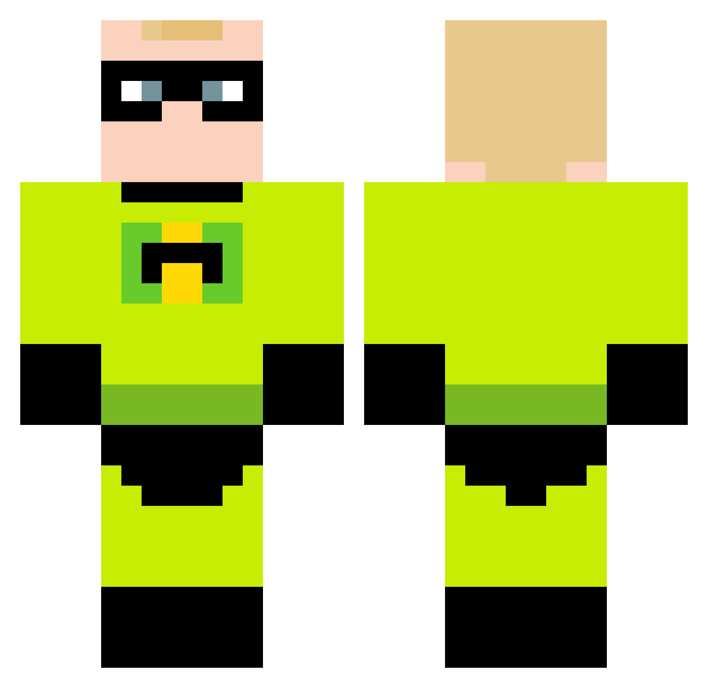 NervousTrack72 Minecraft skin, front and back view