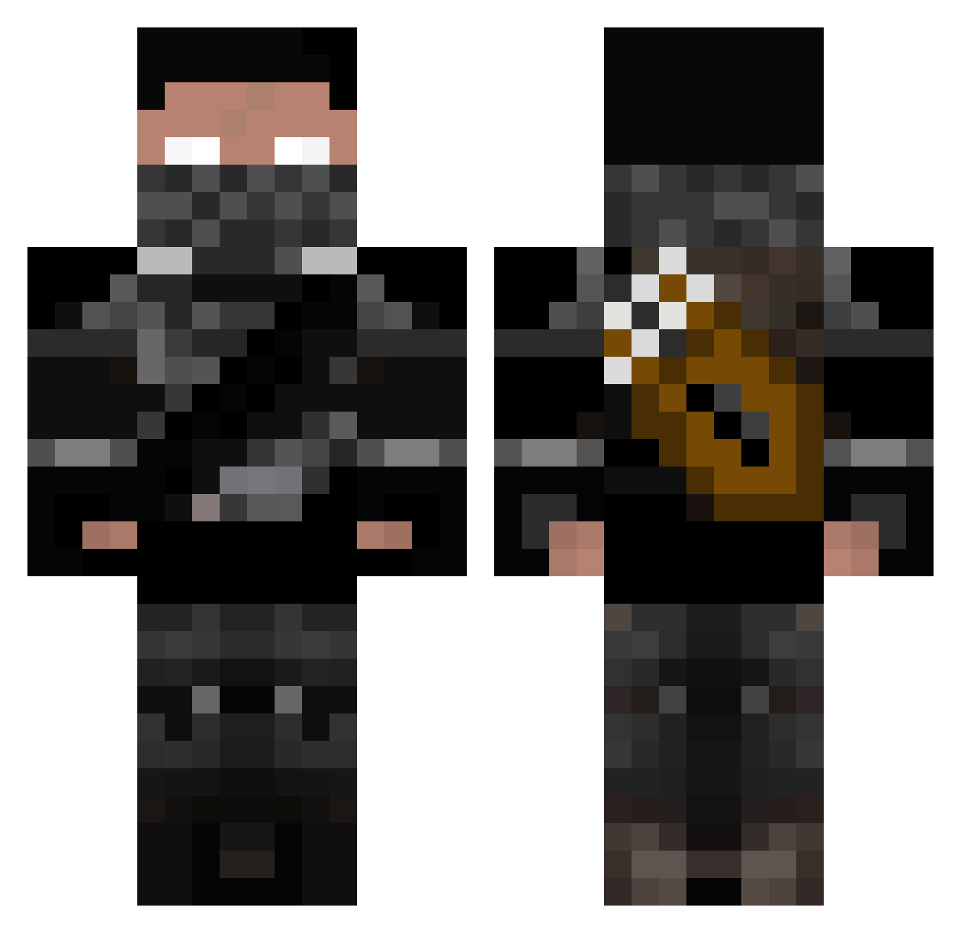 Ahmedk070 Minecraft skin, front and back view