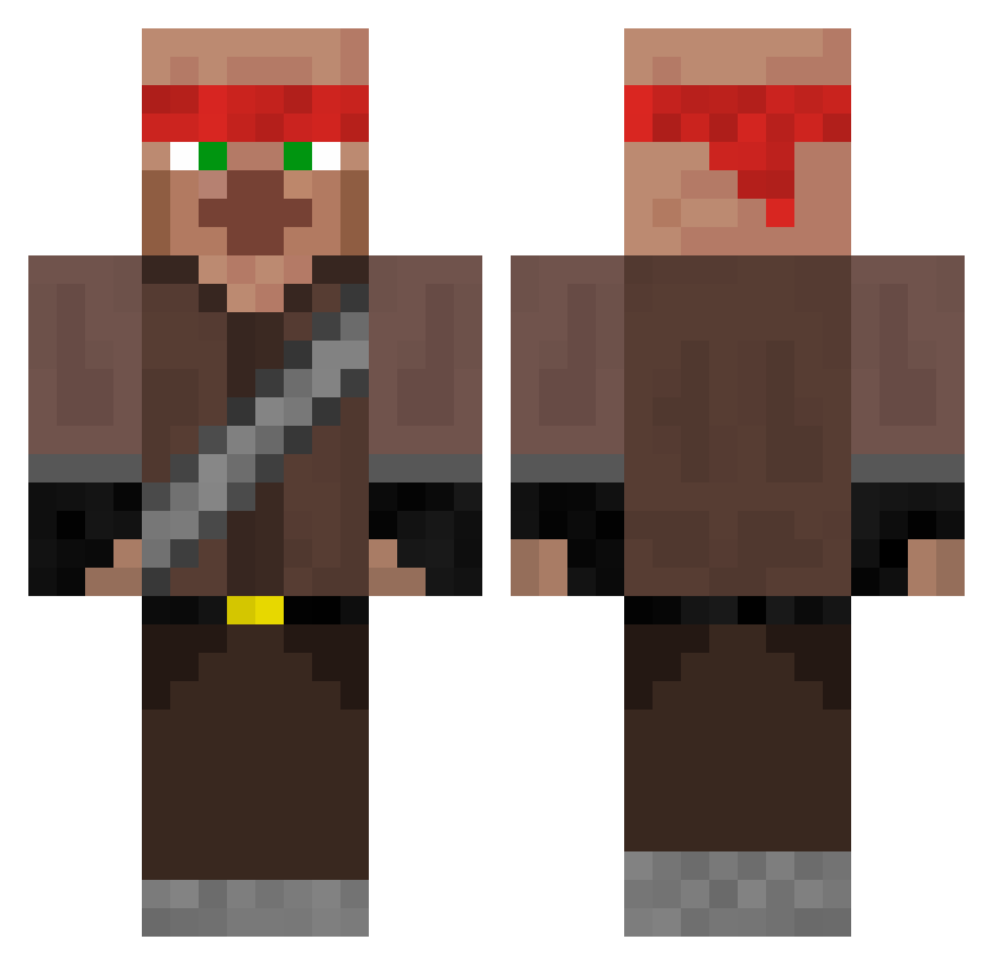 Lewis222222222 Minecraft skin, front and back view