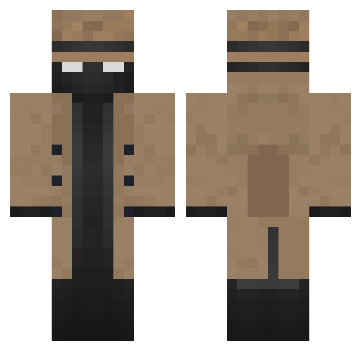 SimpMagnet Minecraft skin, front and back view