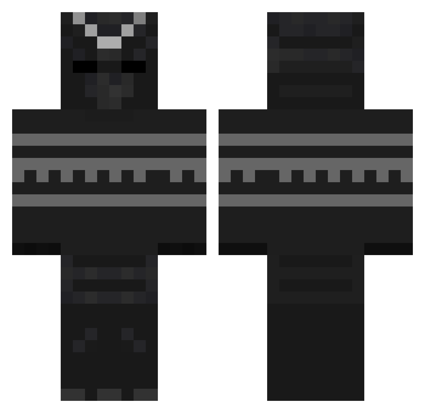 Wanes Minecraft skin, front and back view