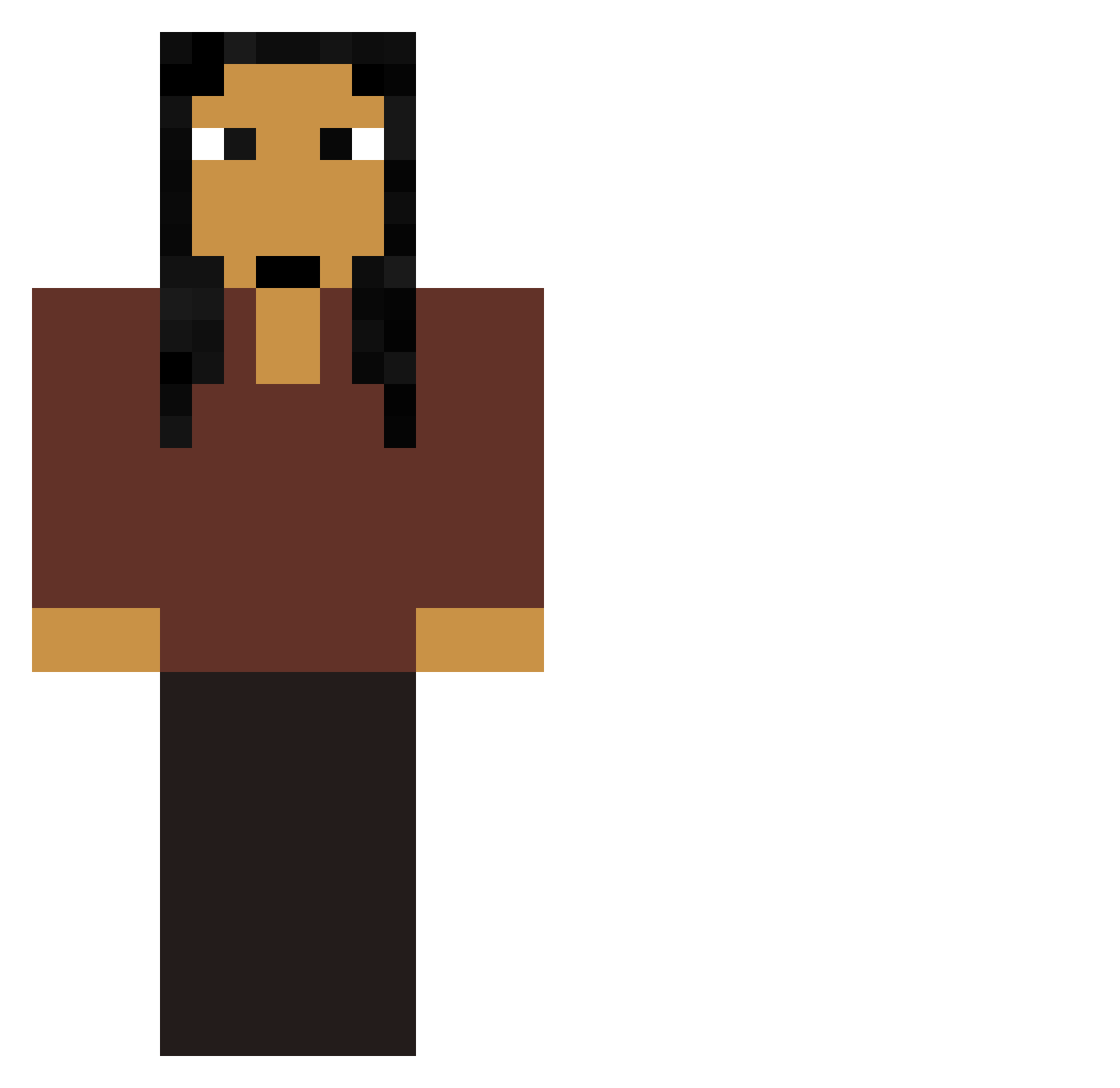 TuftedDude123 Minecraft skin, front and back view