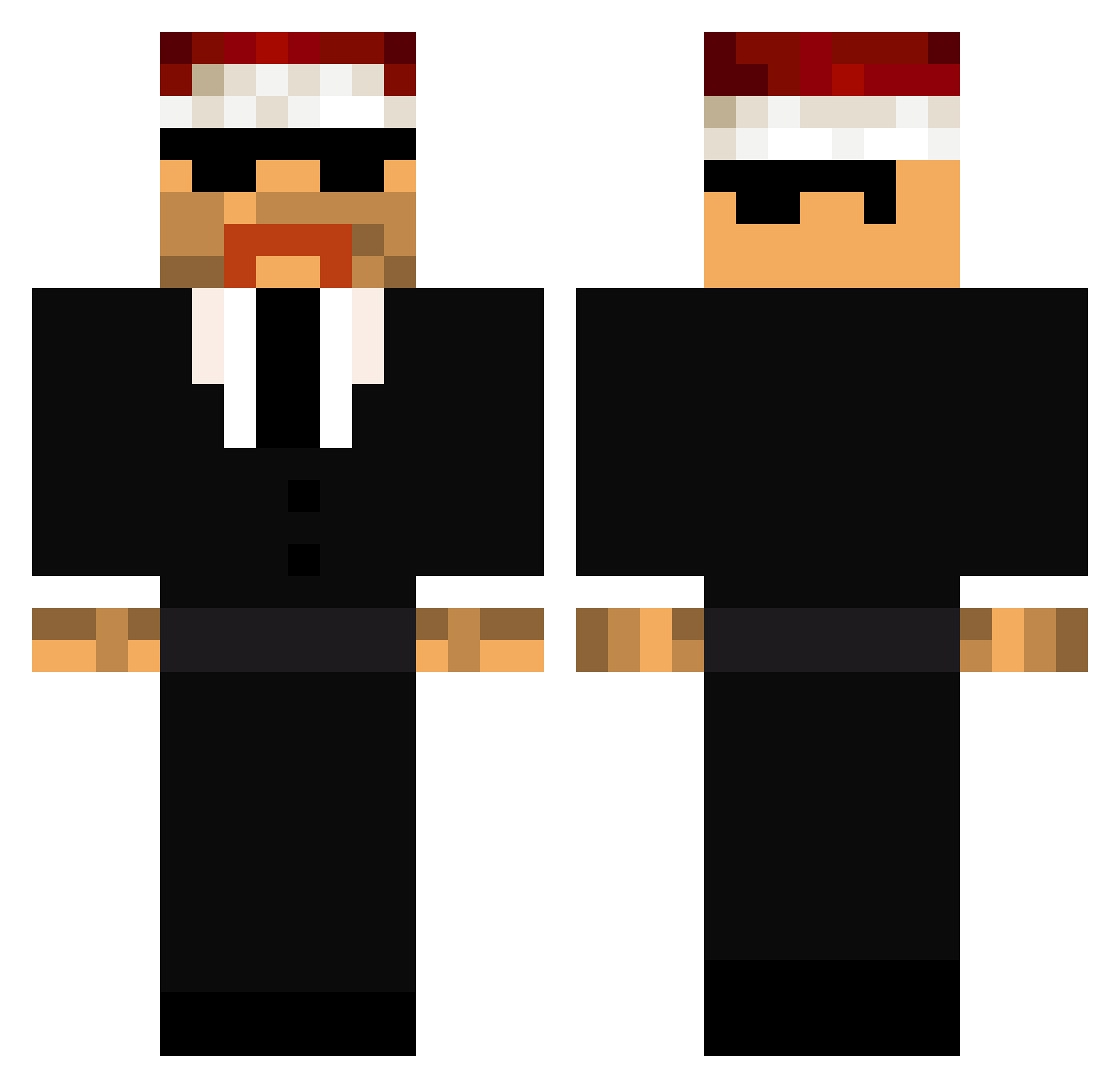 Mister_Bubble_ Minecraft skin, front and back view