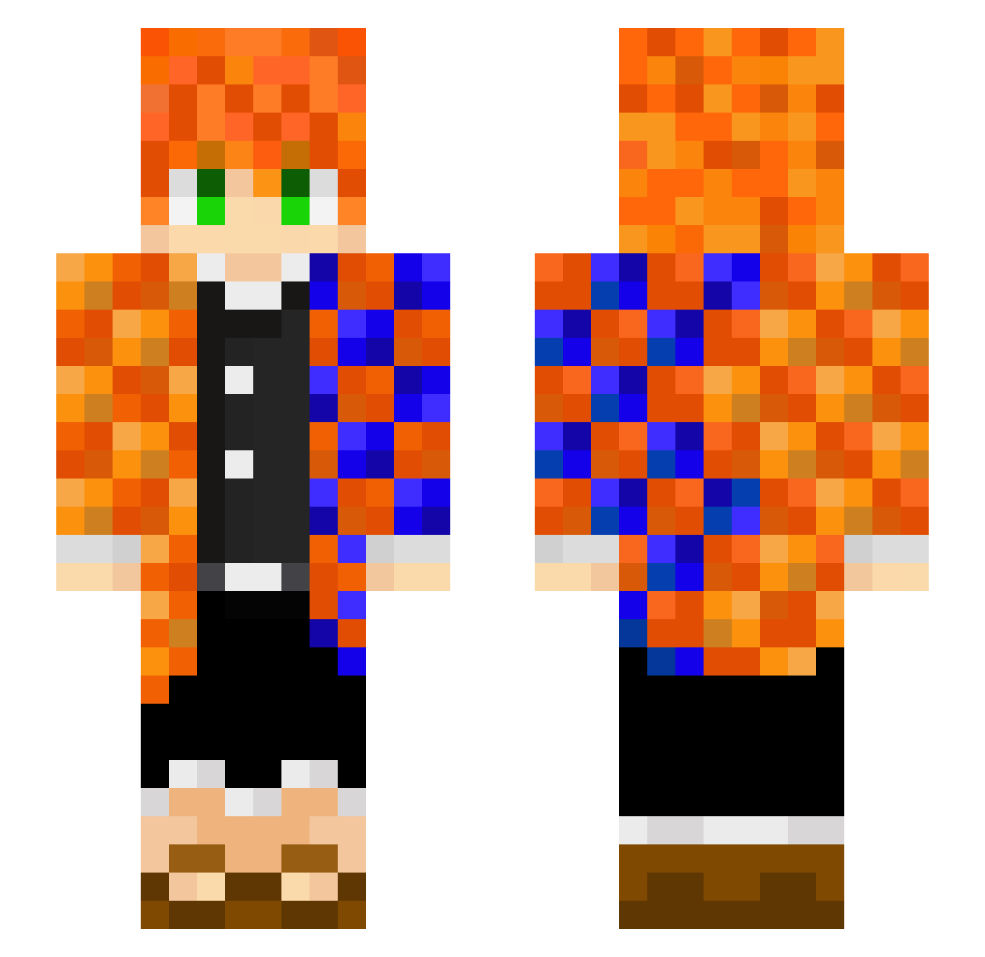 MaxMirax Minecraft skin, front and back view