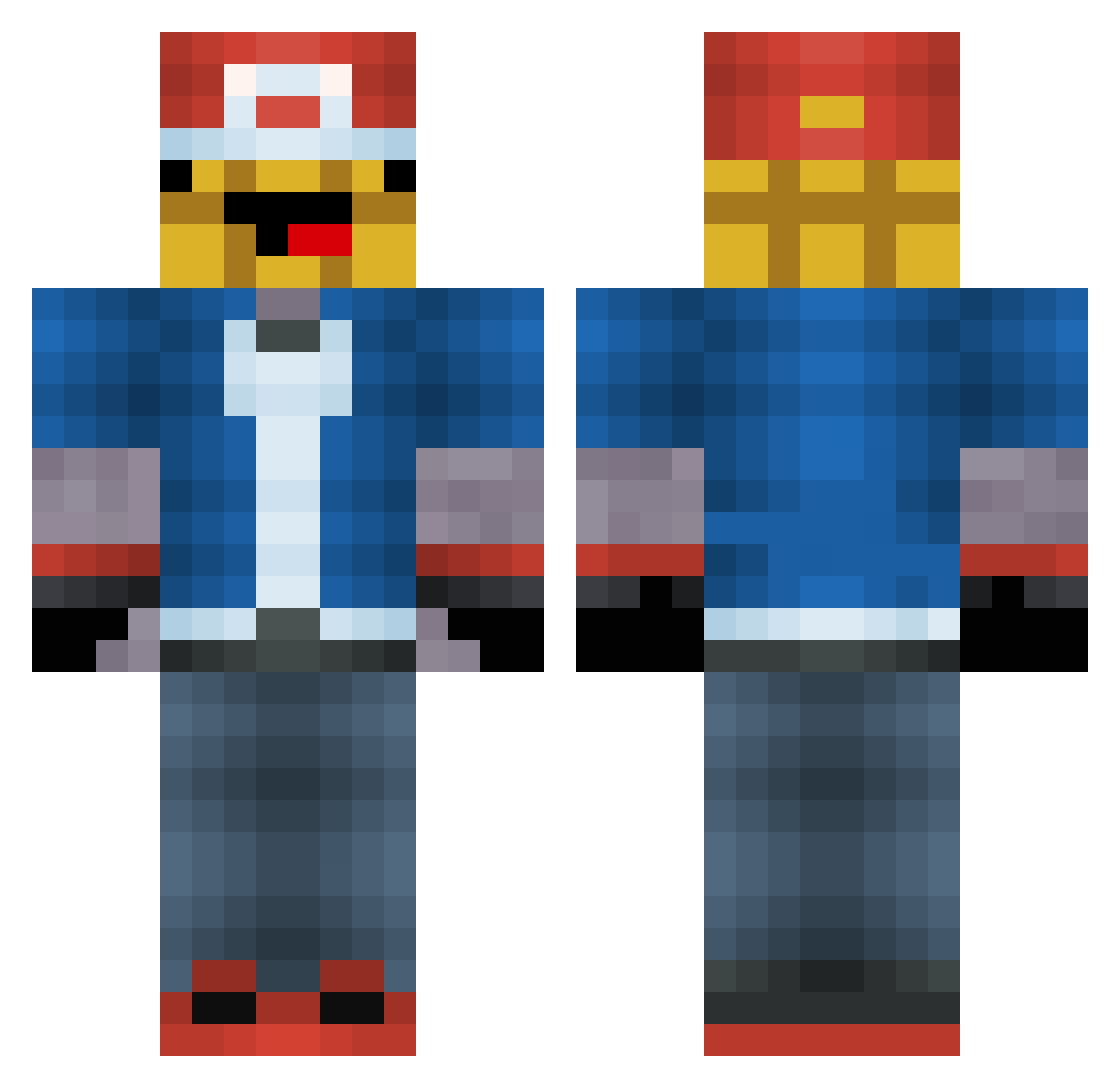 Nicht_Olli Minecraft skin, front and back view