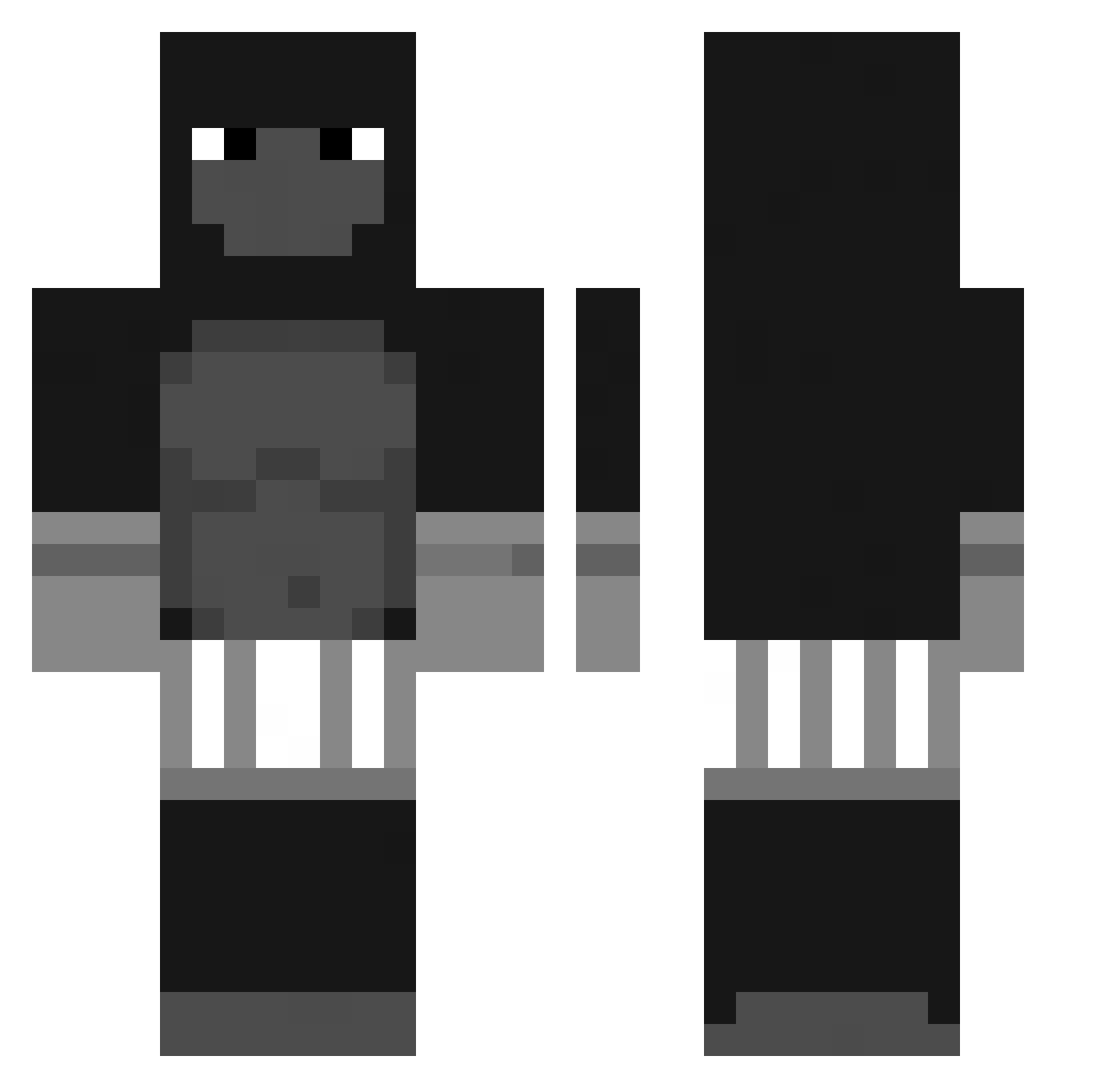 pvpholy Minecraft skin, front and back view