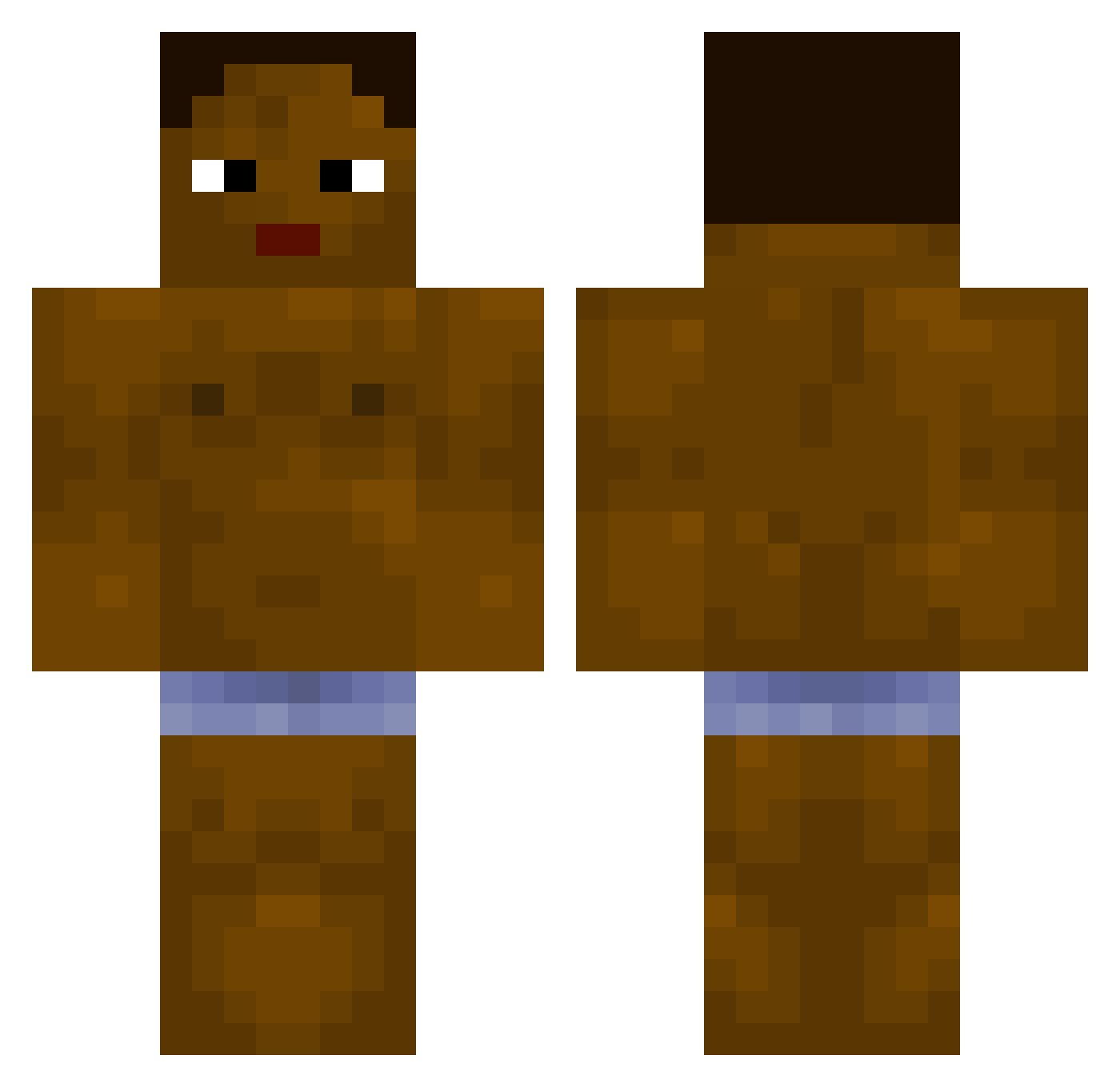 Shovelling Minecraft skin, front and back view