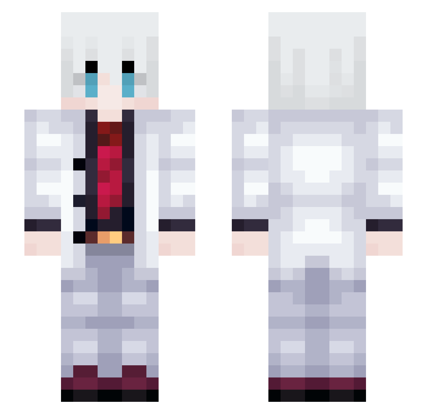 Zlayers21 Minecraft skin, front and back view