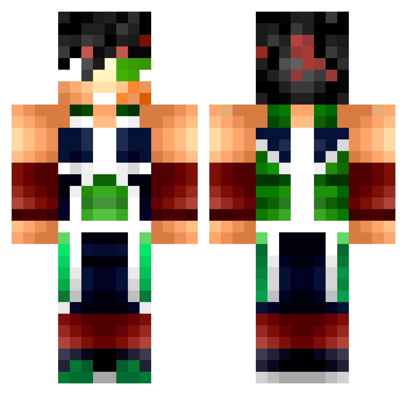 CleanCholo Minecraft skin, front and back view