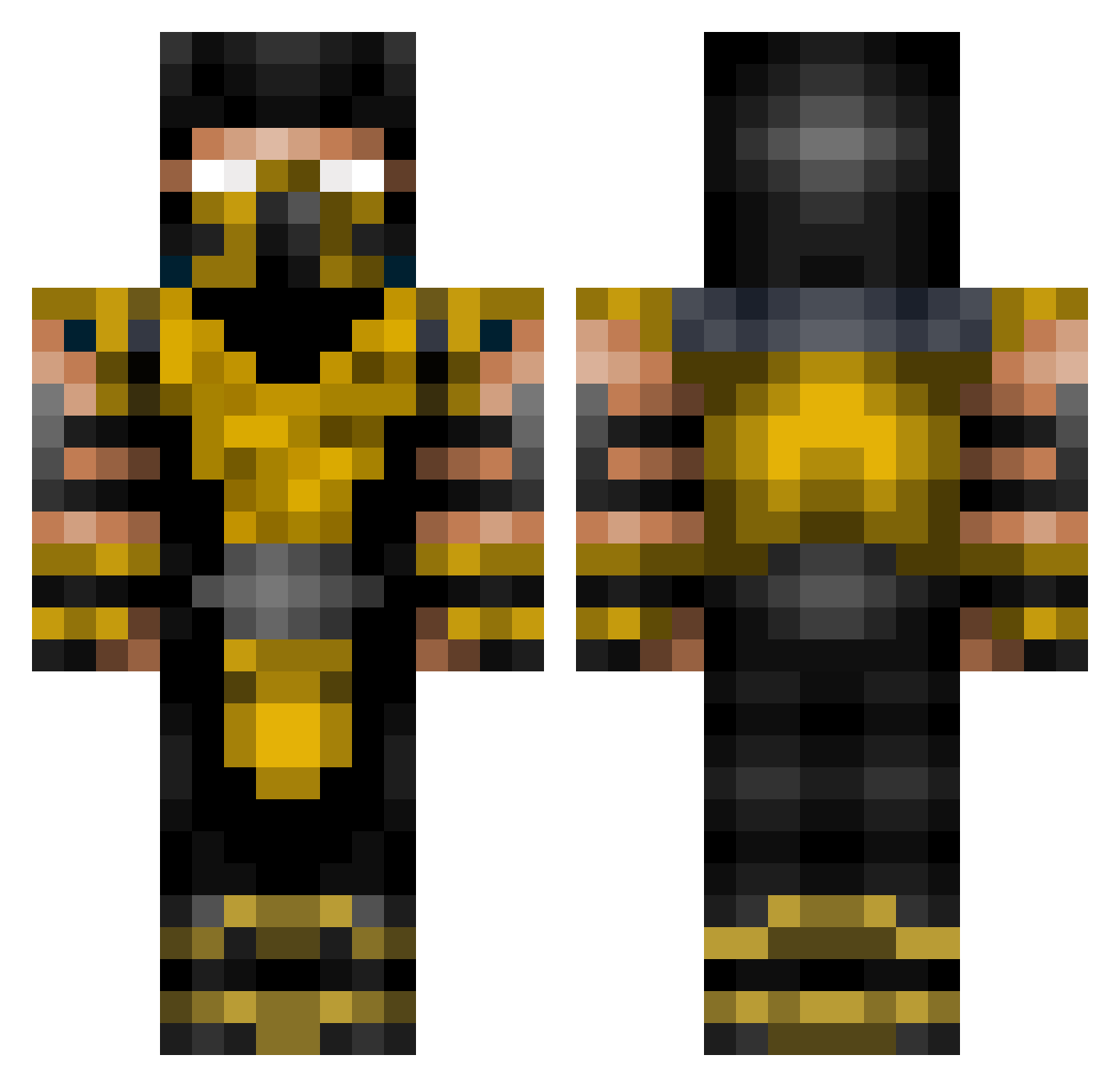 gravecloth Minecraft skin, front and back view