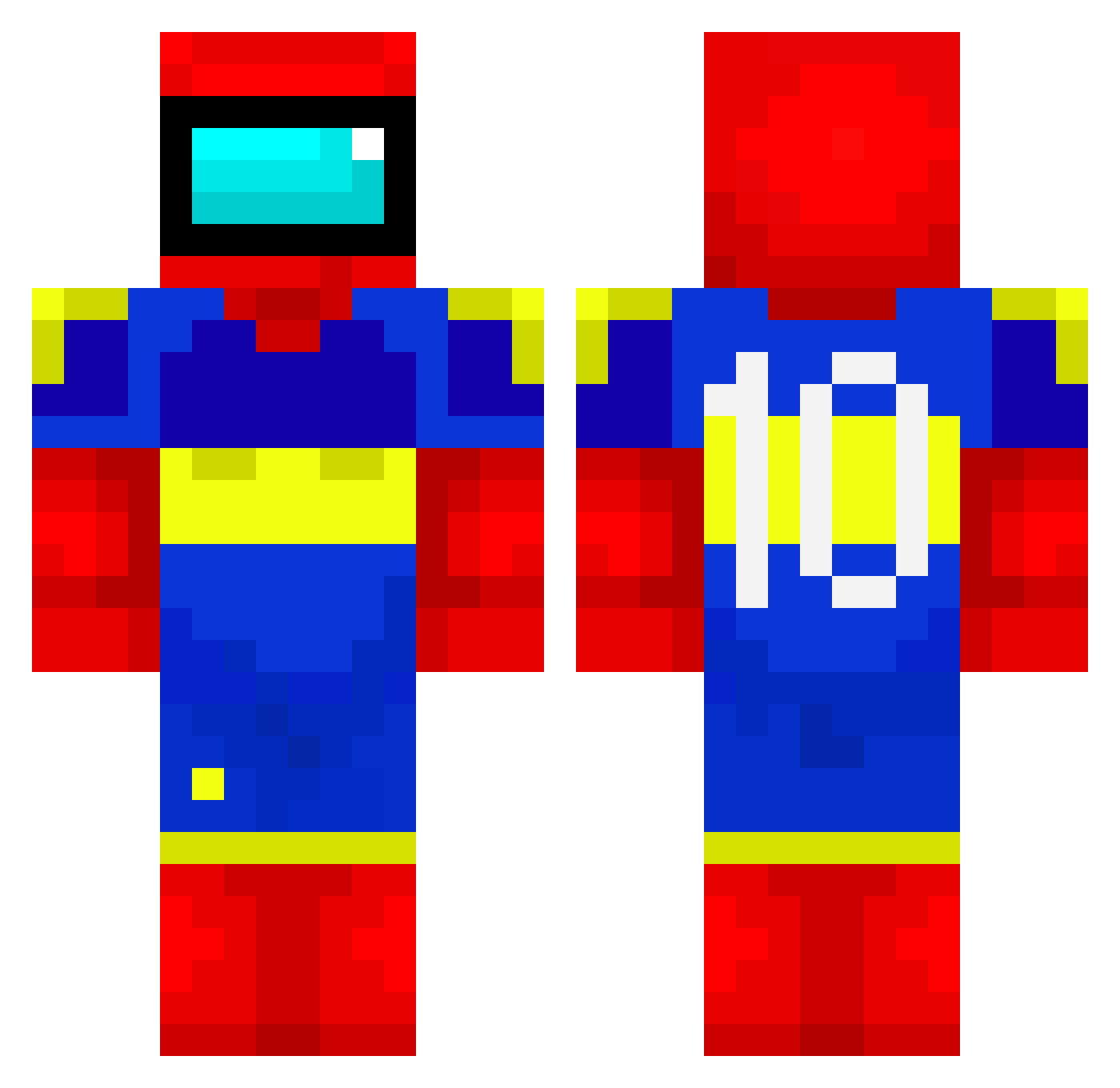 Sexyfish100 Minecraft skin, front and back view