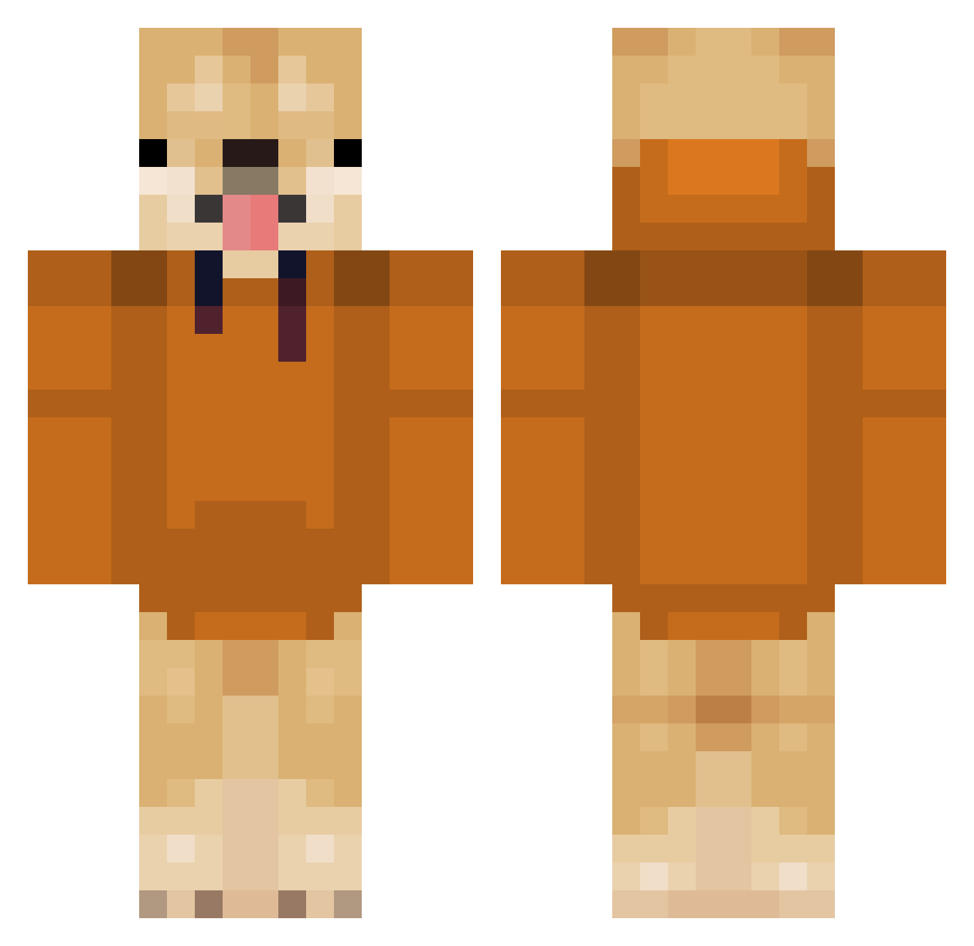 MattTheNub Minecraft skin, front and back view