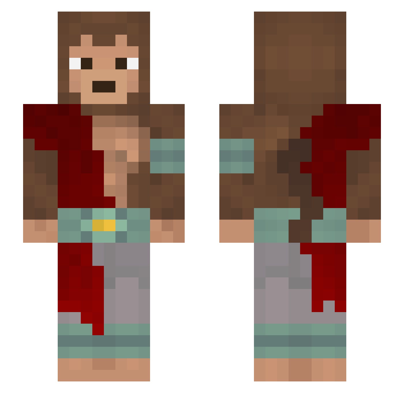 Skarlul Minecraft skin, front and back view