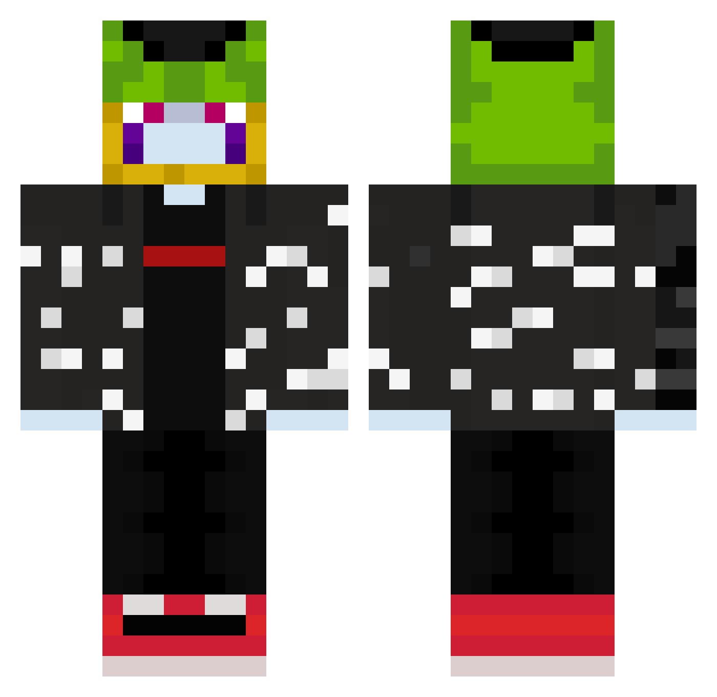 Feetsniffergod Minecraft skin, front and back view