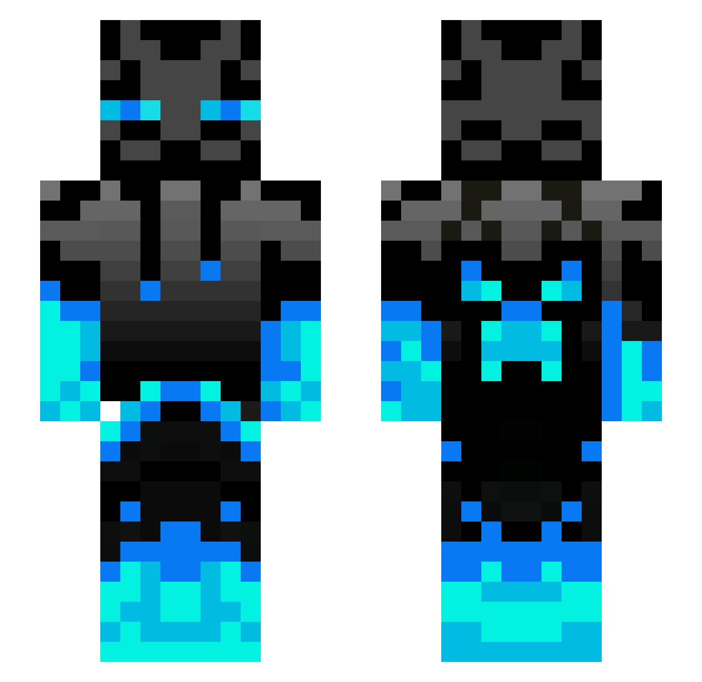 KuHarlei Minecraft skin, front and back view