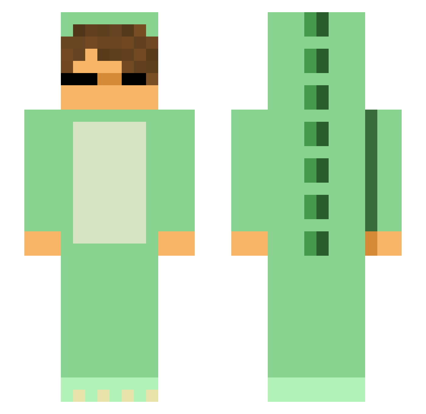 FluffySpirit Minecraft skin, front and back view
