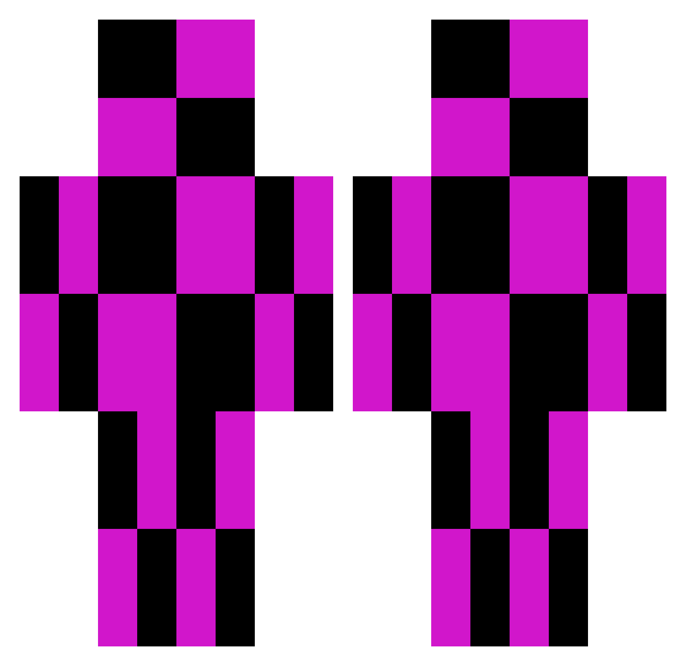 QUpNdXJy Minecraft skin, front and back view