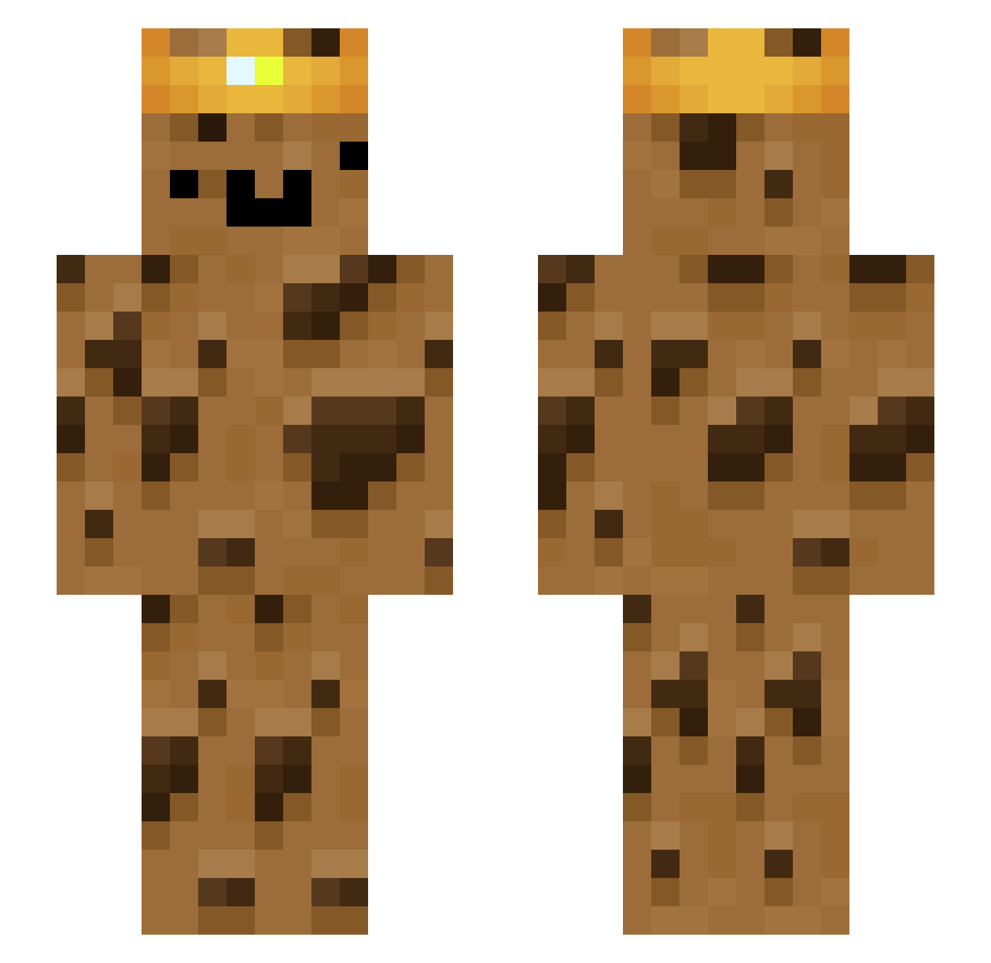 MassiPanda Minecraft skin, front and back view