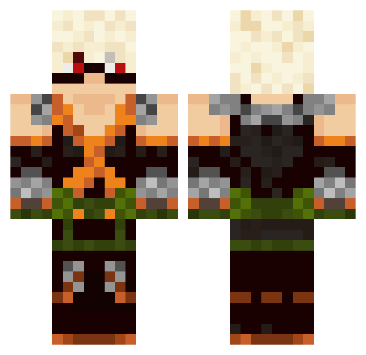 DrillerLiam572 Minecraft skin, front and back view