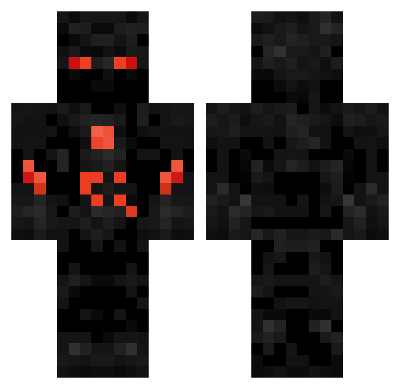 iNexTv Minecraft skin, front and back view