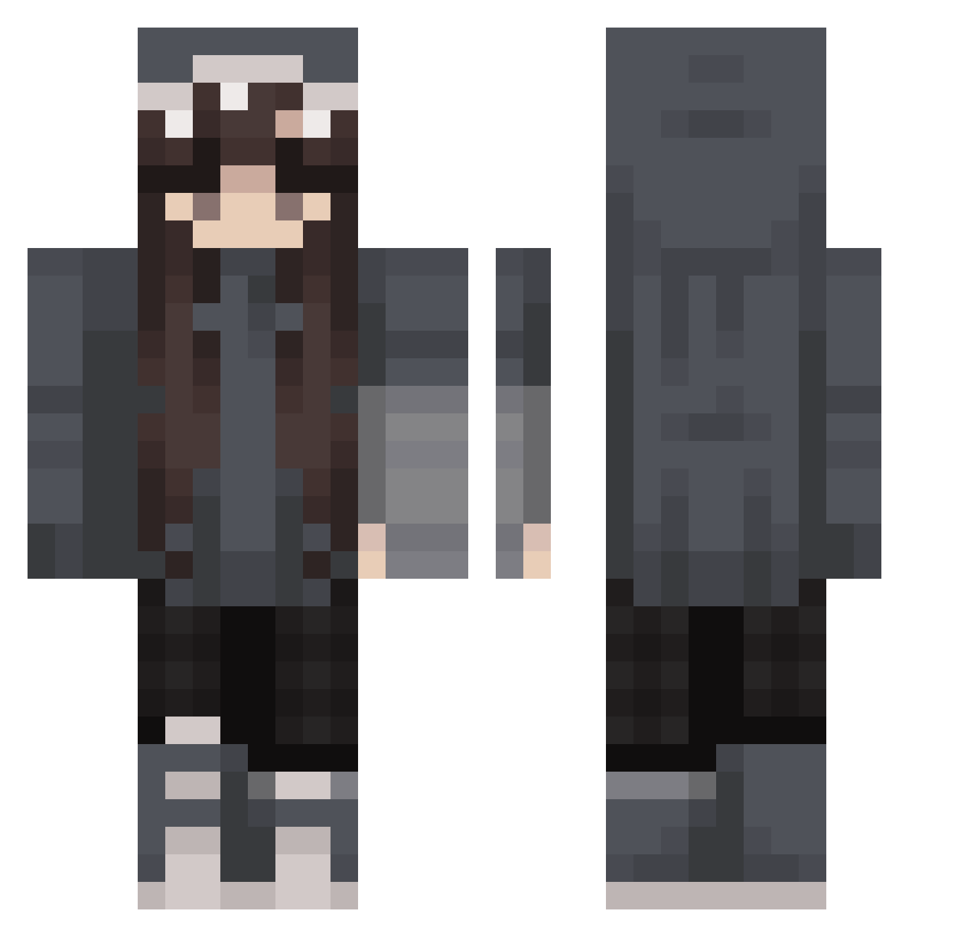Spurring Minecraft skin, front and back view