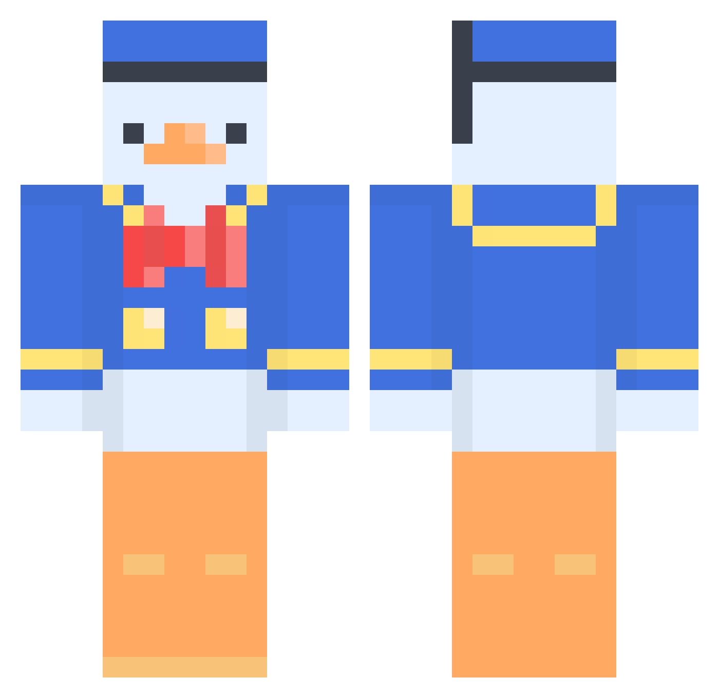 asumuh Minecraft skin, front and back view