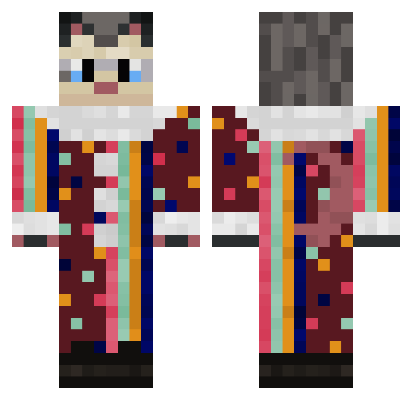 Grannyjojodied Minecraft skin, front and back view
