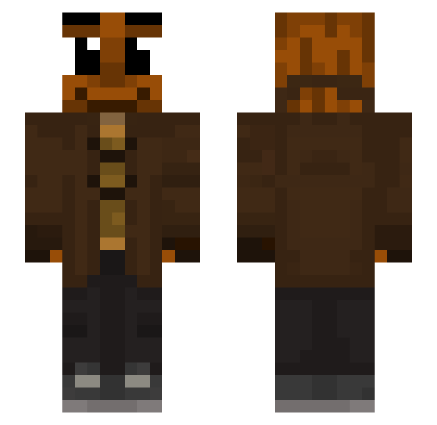 _FragileSilence Minecraft skin, front and back view