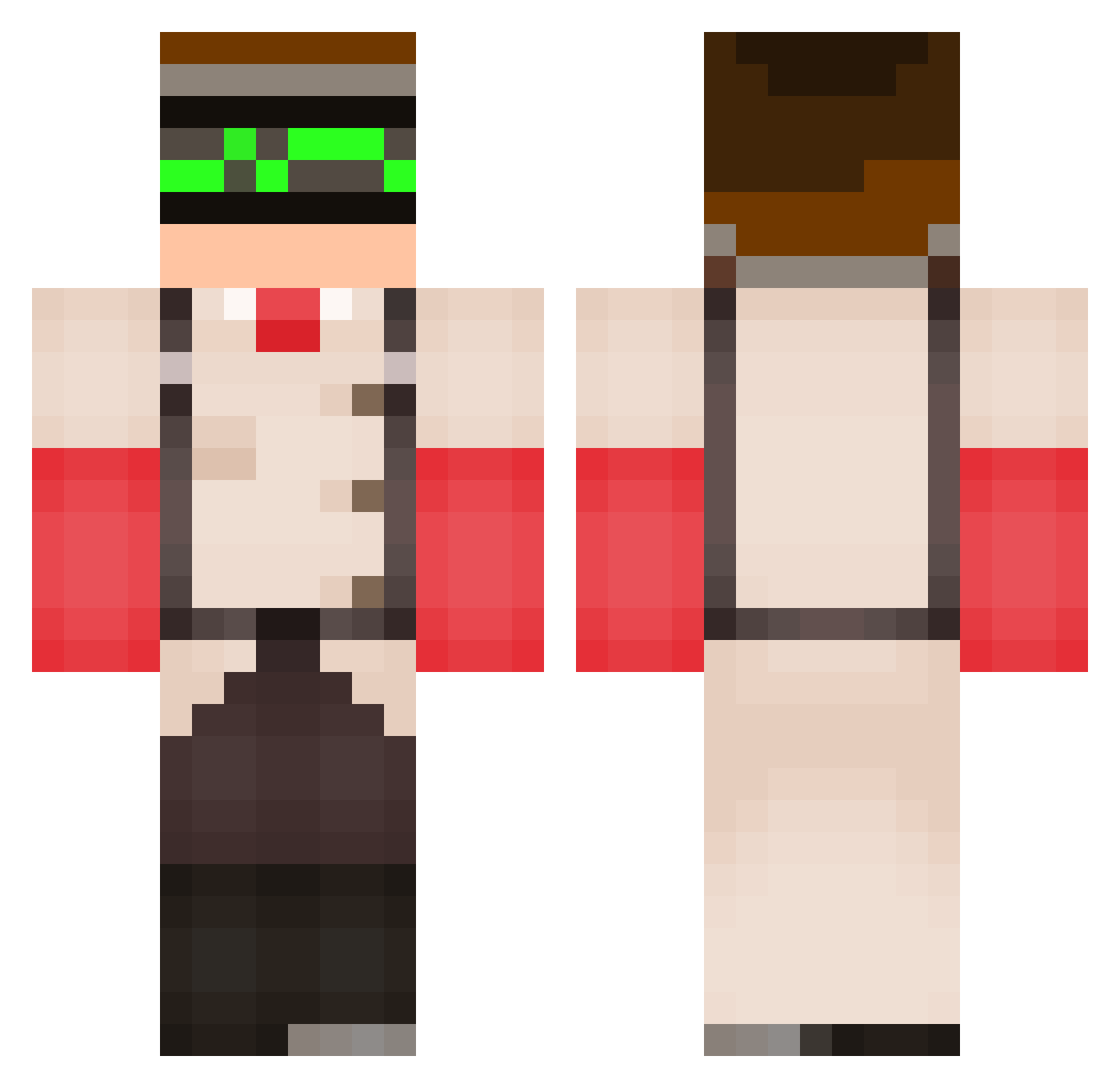 MrMedicmain Minecraft skin, front and back view