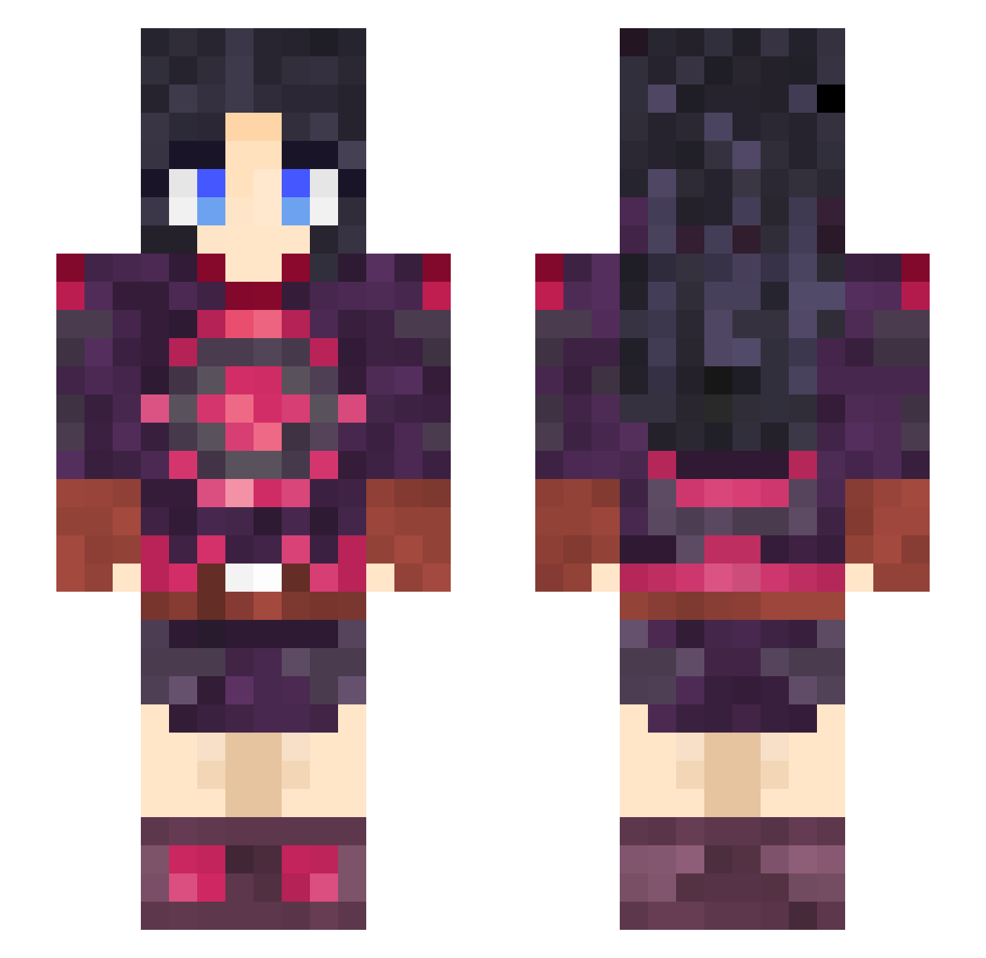 AnneGame99 Minecraft skin, front and back view
